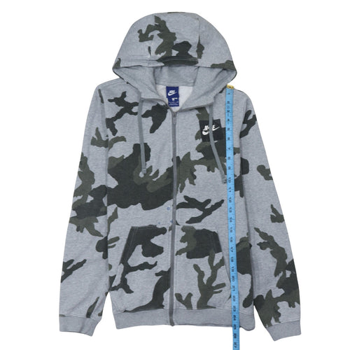 Nike Men's Grey Camouflage Full Zip Hoodie Size S