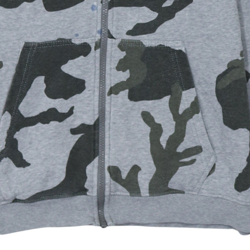 Nike Men's Grey Camouflage Full Zip Hoodie Size S
