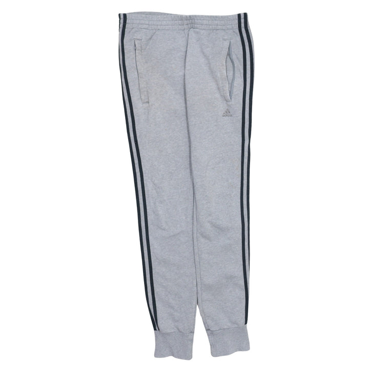 Adidas Men's Grey Jogger Sweatpants XS Tapered Fit Side Stripe