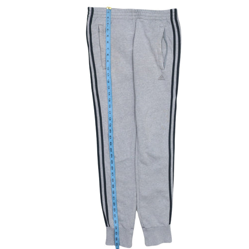 Adidas Men's Grey Jogger Sweatpants XS Tapered Fit Side Stripe