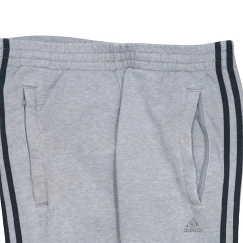 Adidas Men's Grey Jogger Sweatpants XS Tapered Fit Side Stripe