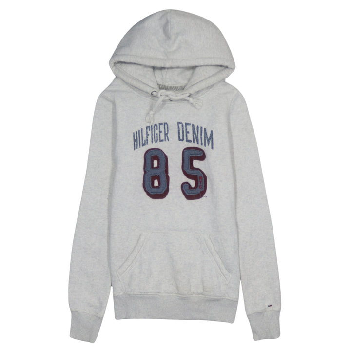 Tommy Hilfiger Men's Grey Pullover Hoodie Size M Embroidered 85 Logo