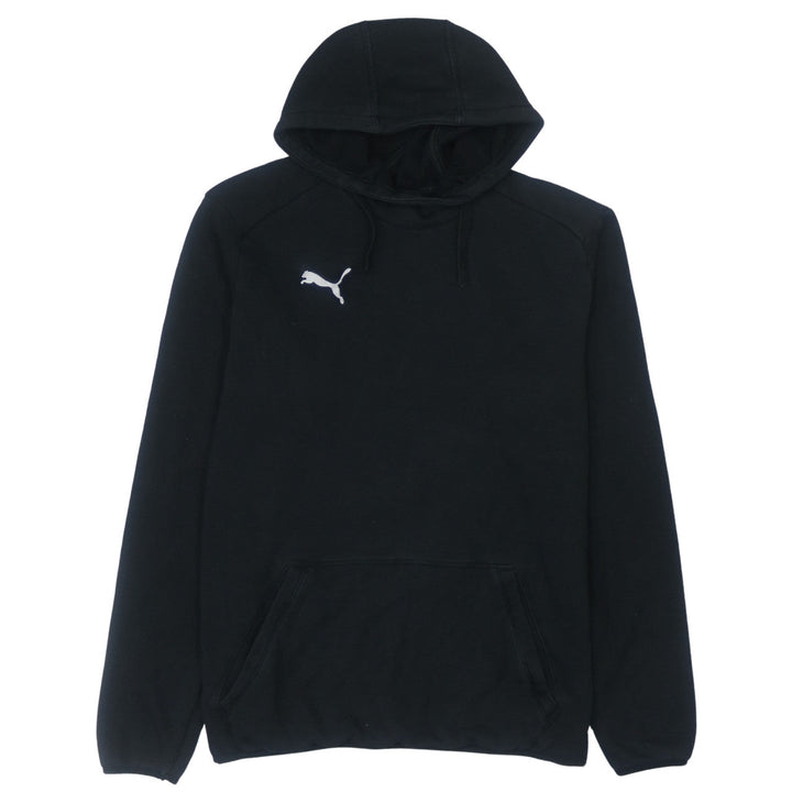 Puma Men's Black Small Pullover Hoodie with Logo and Pockets