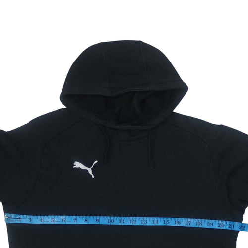 Puma Men's Black Small Pullover Hoodie with Logo and Pockets
