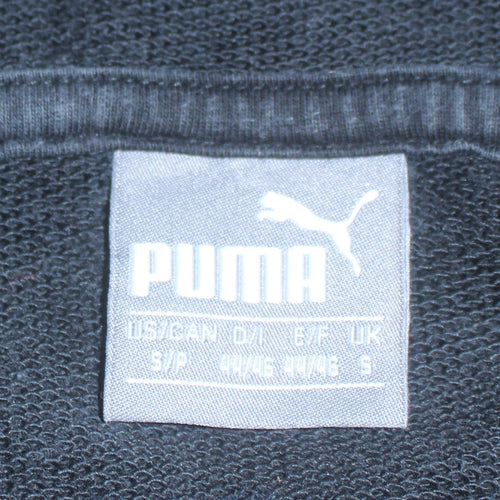 Puma Men's Black Small Pullover Hoodie with Logo and Pockets