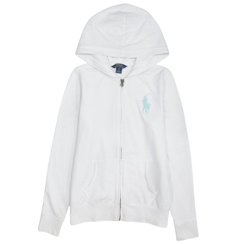 Ralph Lauren Womens White Full Zip Hoodie XL Cotton Casual