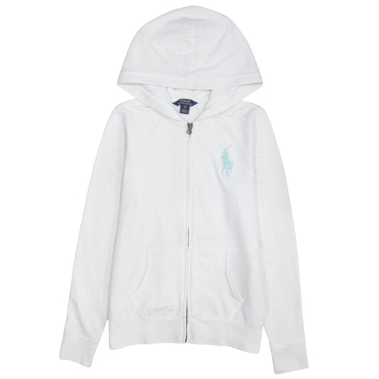 Ralph Lauren Womens White Full Zip Hoodie XL Cotton Casual