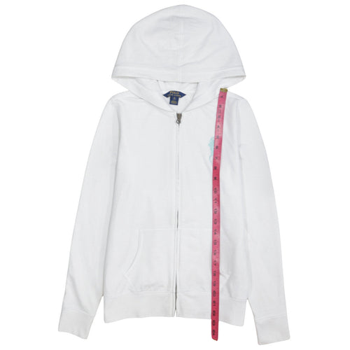 Ralph Lauren Womens White Full Zip Hoodie XL Cotton Casual