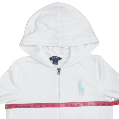 Ralph Lauren Womens White Full Zip Hoodie XL Cotton Casual
