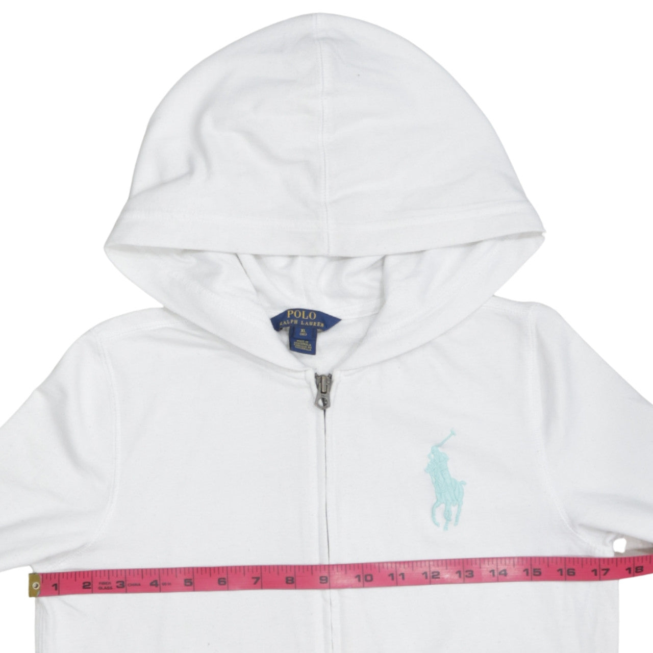 Ralph Lauren Womens White Full Zip Hoodie XL Cotton Casual