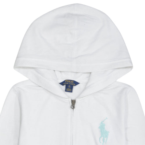 Ralph Lauren Womens White Full Zip Hoodie XL Cotton Casual