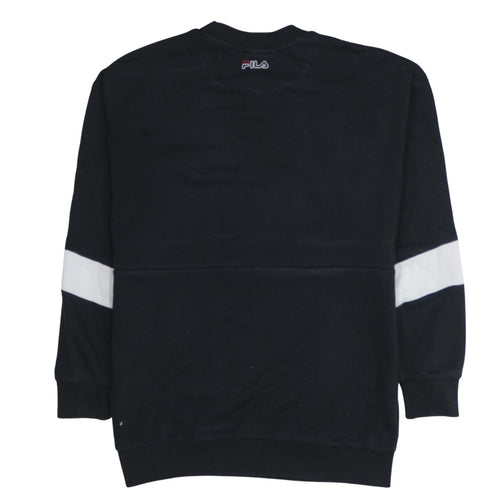 FILA Mens Black Small Crew Neck Logo Pullover Sweatshirt