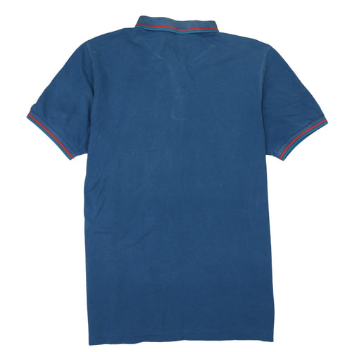 Fred Perry Men's Blue Slim Fit Polo Shirt Size M Short Sleeve