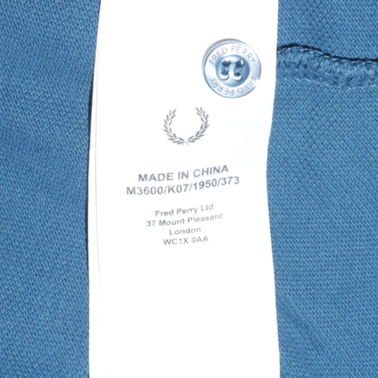 Fred Perry Men's Blue Slim Fit Polo Shirt Size M Short Sleeve