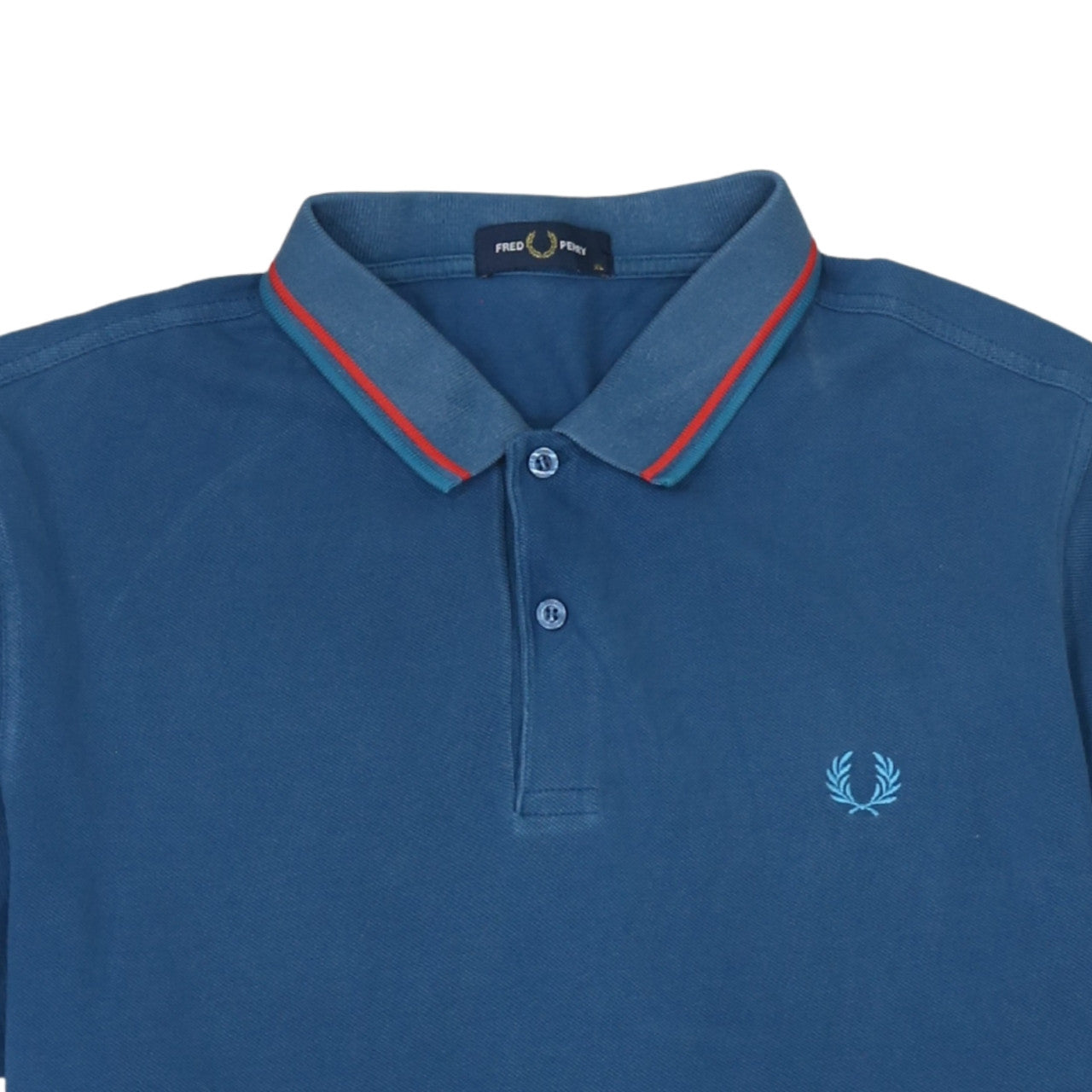 Fred Perry Men's Blue Slim Fit Polo Shirt Size M Short Sleeve