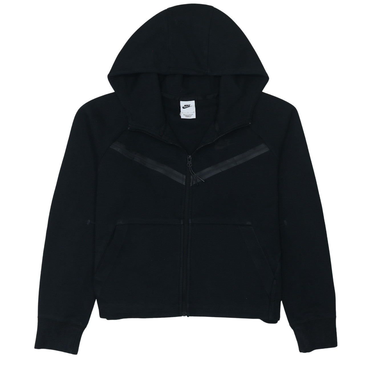 Nike Womens Black Full Zip Hoodie Small Cotton Blend Sportswear
