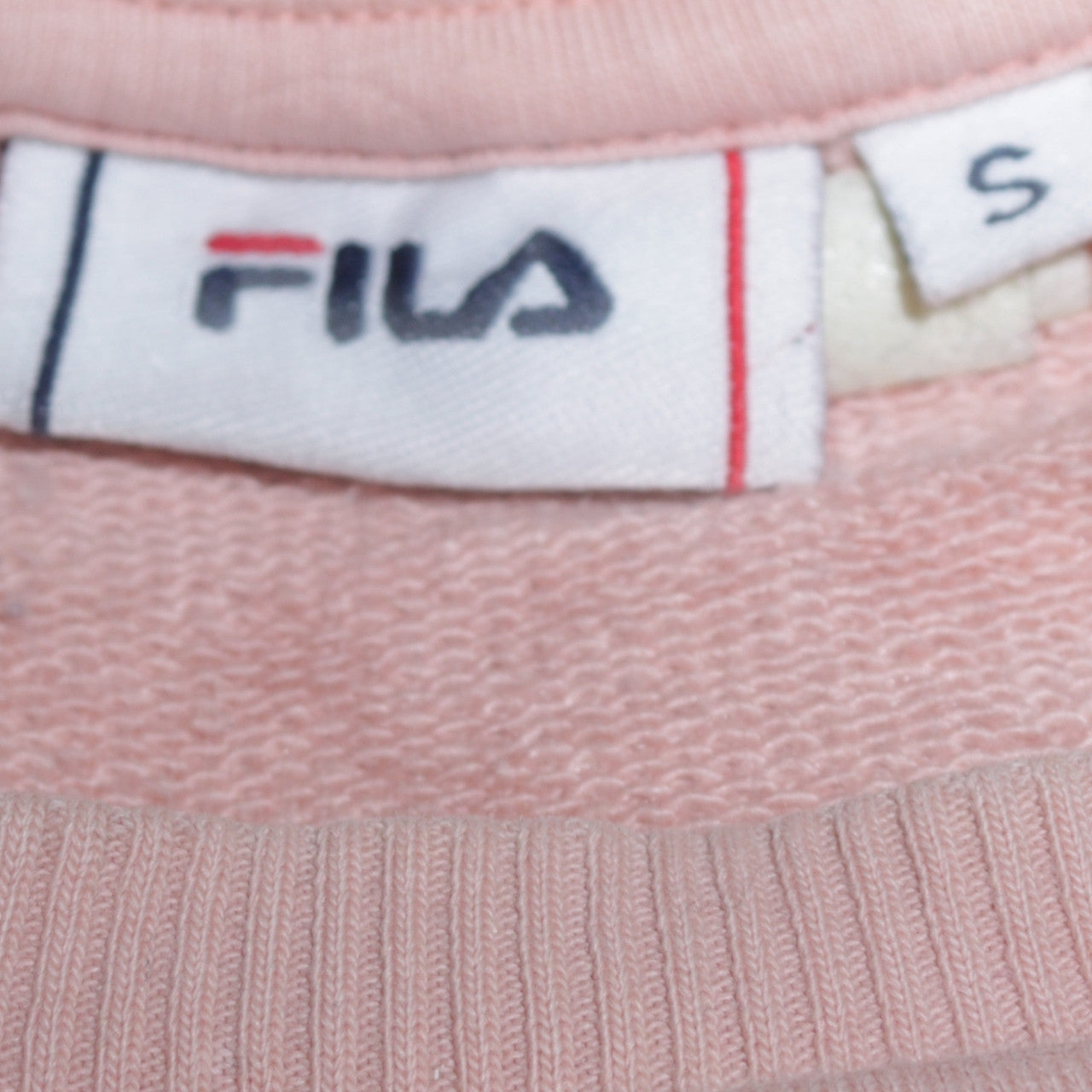 Fila Women’s Pink Colourblock Logo Sweatshirt Size S Casual Crew Neck