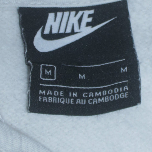 Nike Women’s Grey Pullover Hoodie Medium Cotton Blend Sportswear