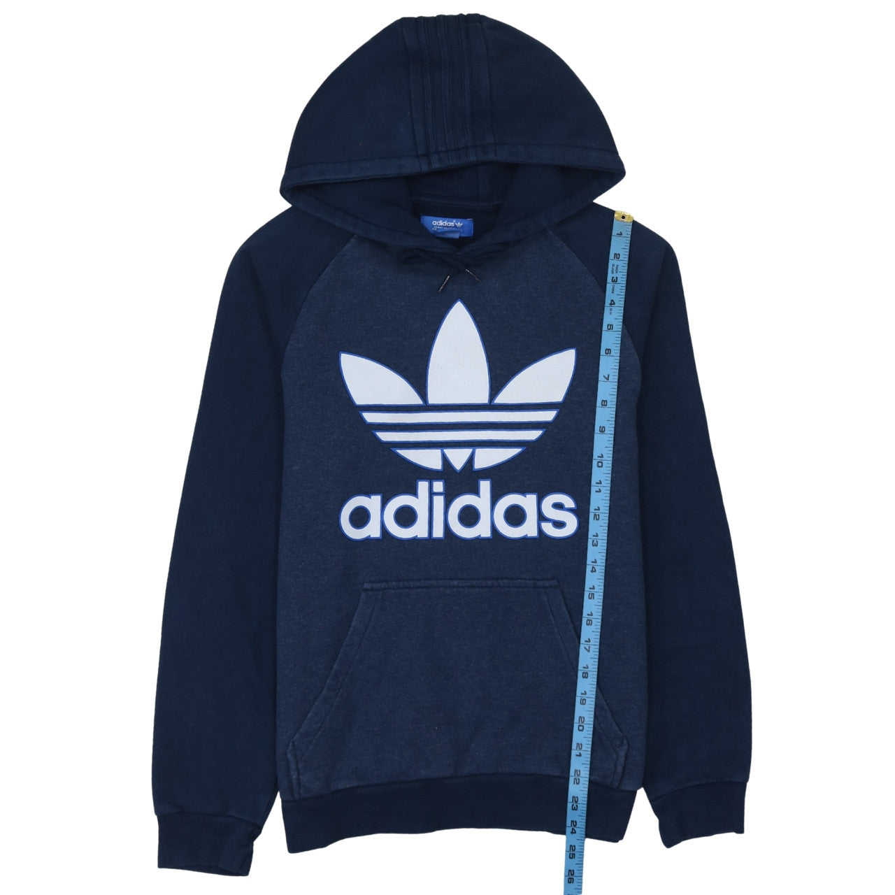 Adidas Men's Blue Pullover Hoodie Small Logo Fleece Sweatshirt