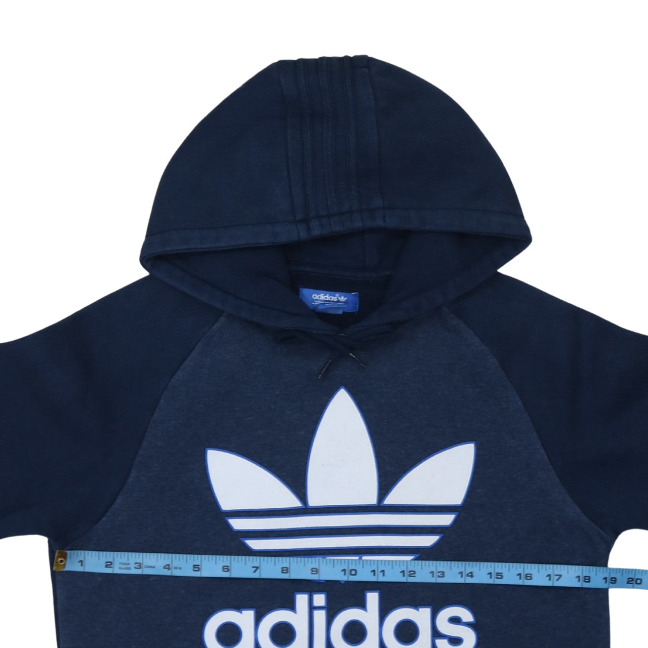 Adidas Men's Blue Pullover Hoodie Small Logo Fleece Sweatshirt
