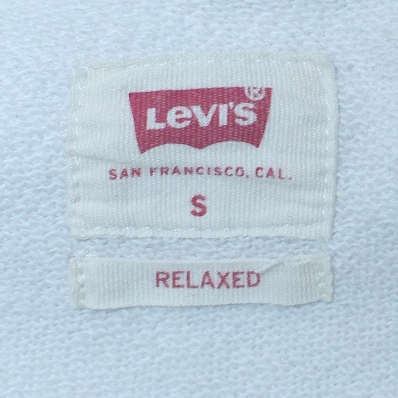 Levi's Men's White Relaxed Fit Crew Neck Logo Sweatshirt Size S