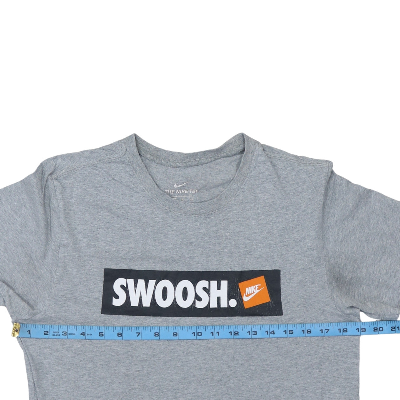 Nike Men's Grey Swoosh Logo Short Sleeve Cotton T-Shirt Size S