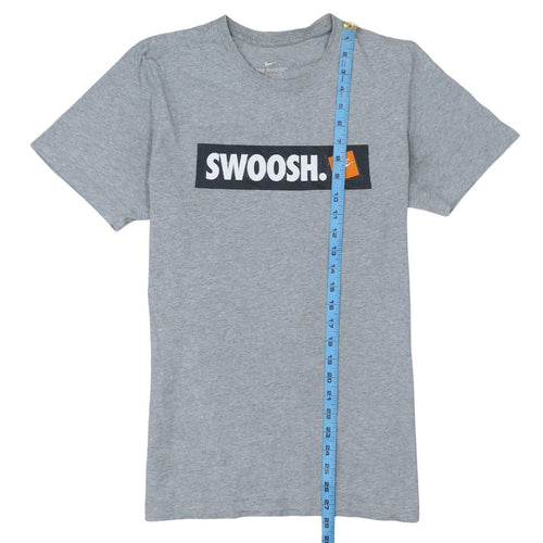 Nike Men's Grey Swoosh Logo Short Sleeve Cotton T-Shirt Size S
