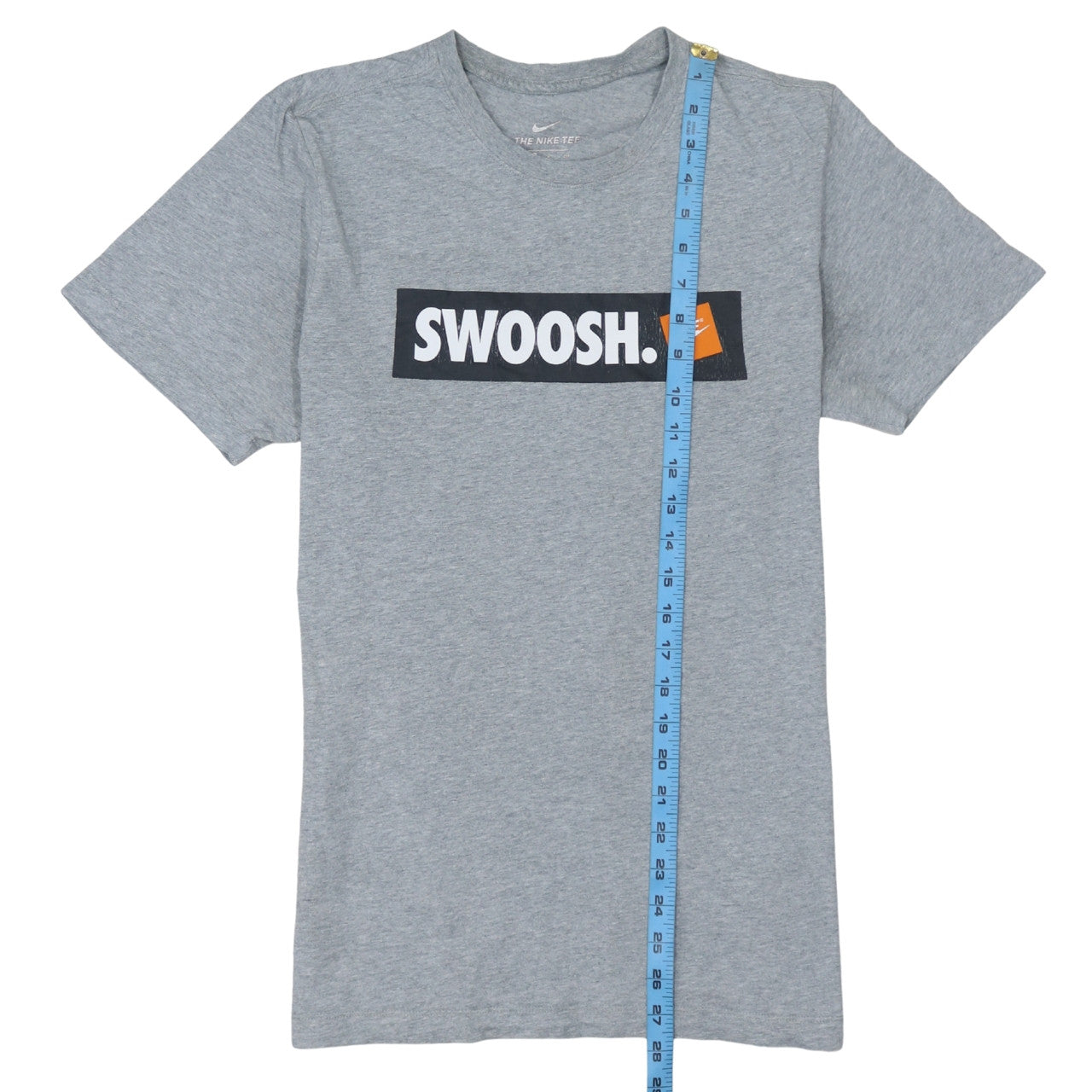 Nike Men's Grey Swoosh Logo Short Sleeve Cotton T-Shirt Size S
