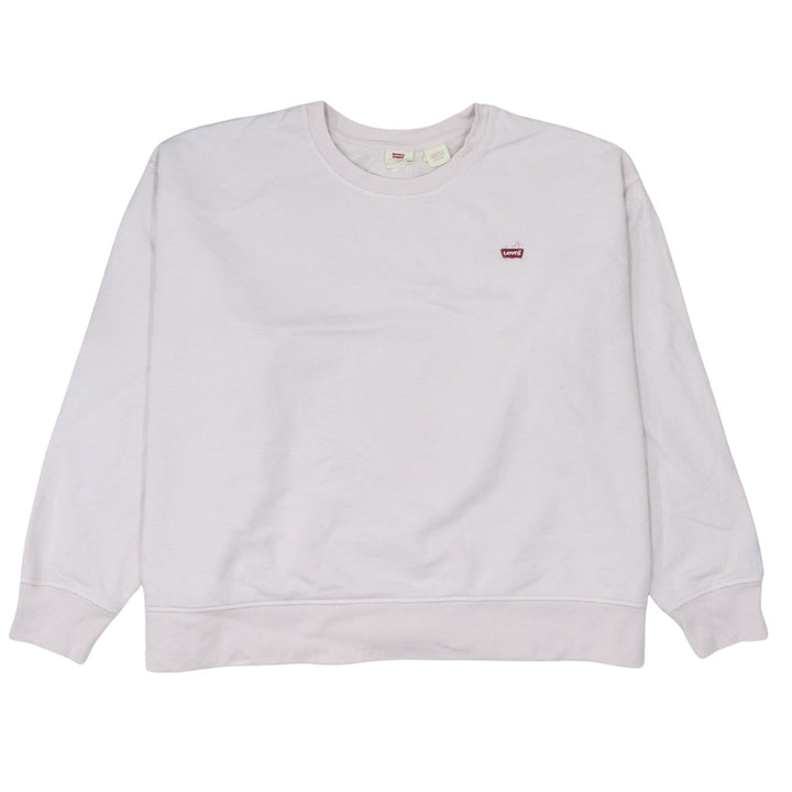 Levi's Women White Crew Neck Pullover Sweatshirt Size 3XL