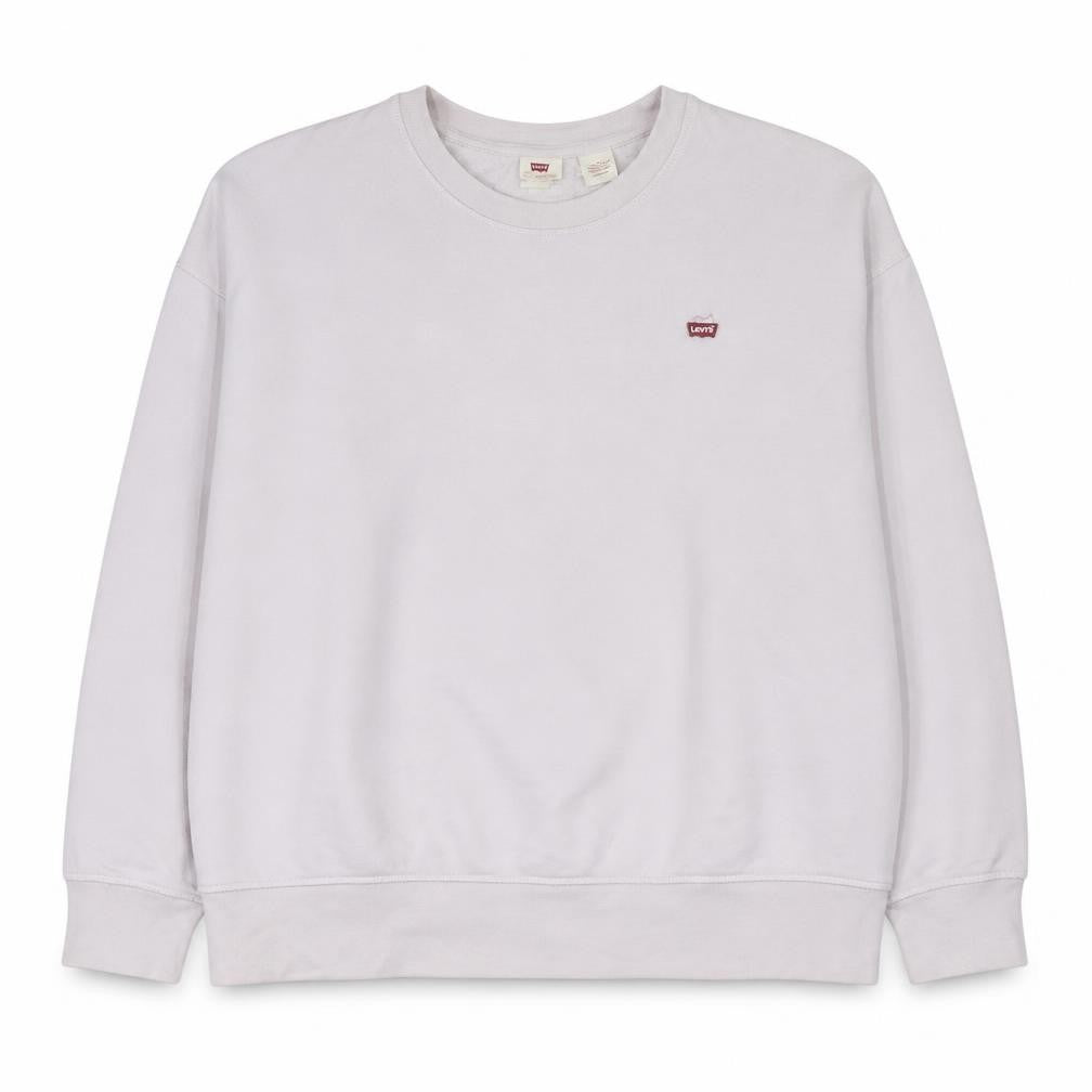 Front view of Levi's Women White Crew Neck Pullover Sweatshirt, size 3XL