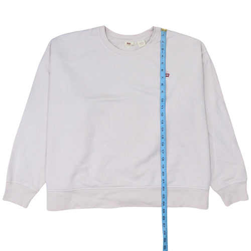 Levi's Women White Crew Neck Pullover Sweatshirt Size 3XL