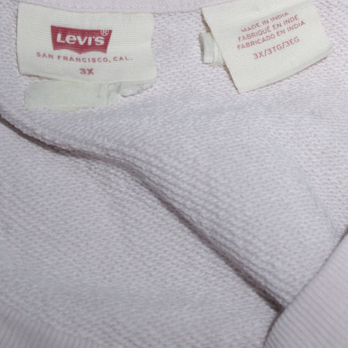 Levi's Women White Crew Neck Pullover Sweatshirt Size 3XL