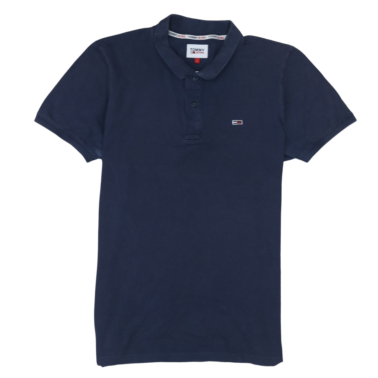 Tommy Jeans Men's Blue Cotton Polo Shirt Size L Classic Fit