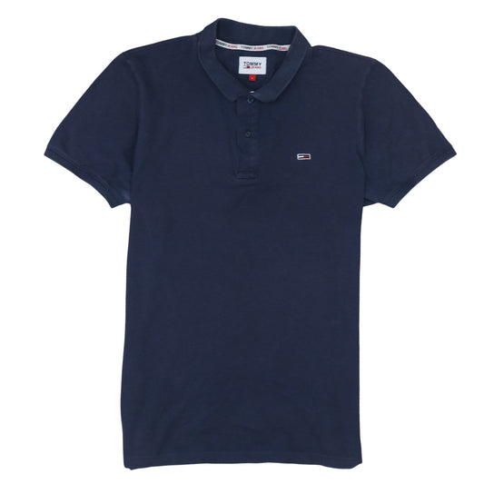 Tommy Jeans Men's Blue Cotton Polo Shirt Size L Classic Fit