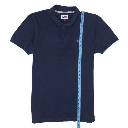 Tommy Jeans Men's Blue Cotton Polo Shirt Size L Classic Fit