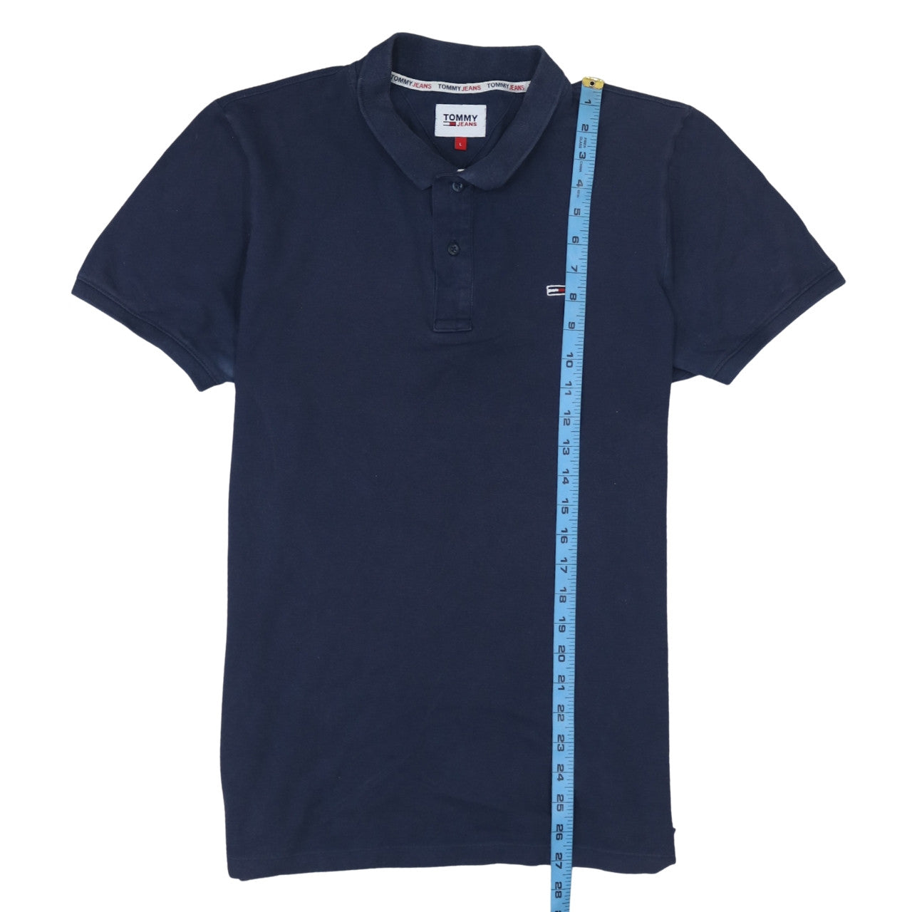 Tommy Jeans Men's Blue Cotton Polo Shirt Size L Classic Fit