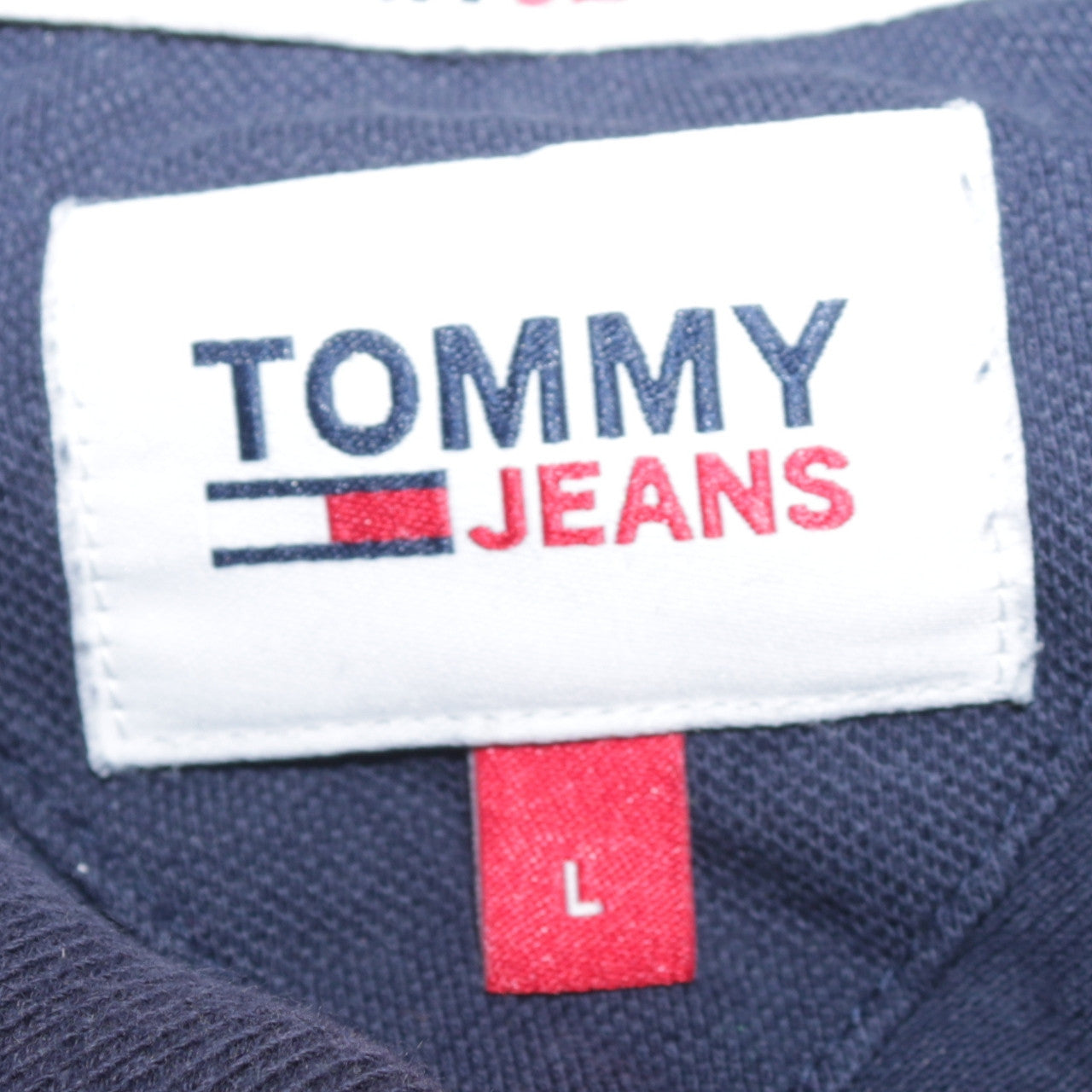 Tommy Jeans Men's Blue Cotton Polo Shirt Size L Classic Fit