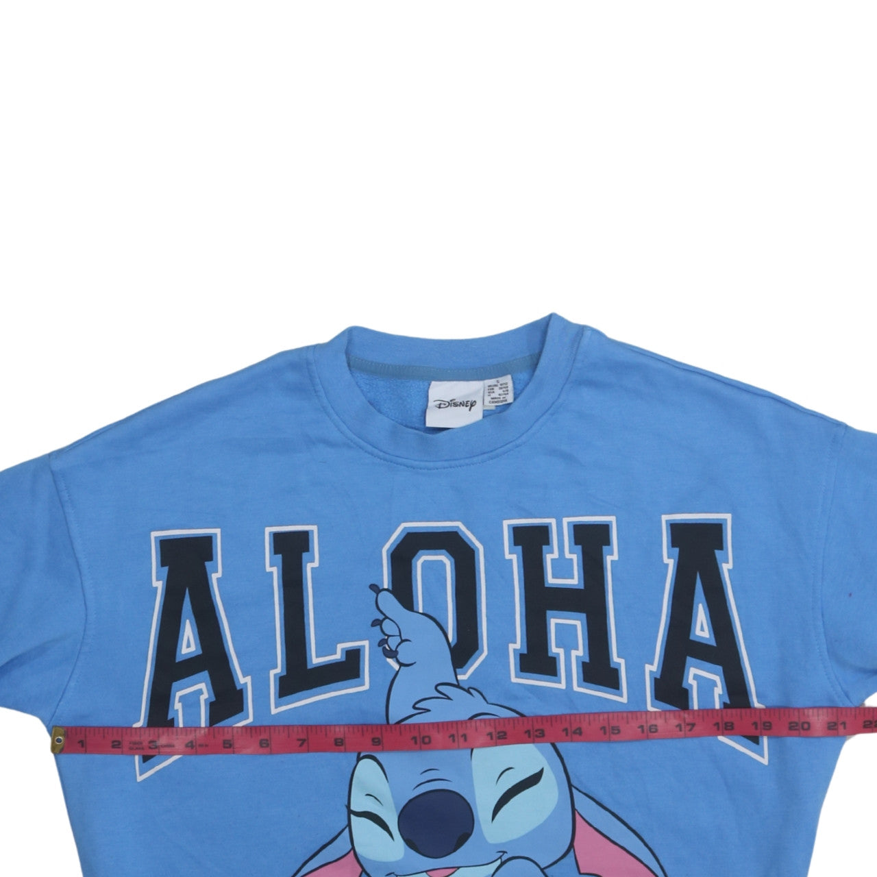Disney Women Blue Stitch Aloha Pullover Sweatshirt Size S