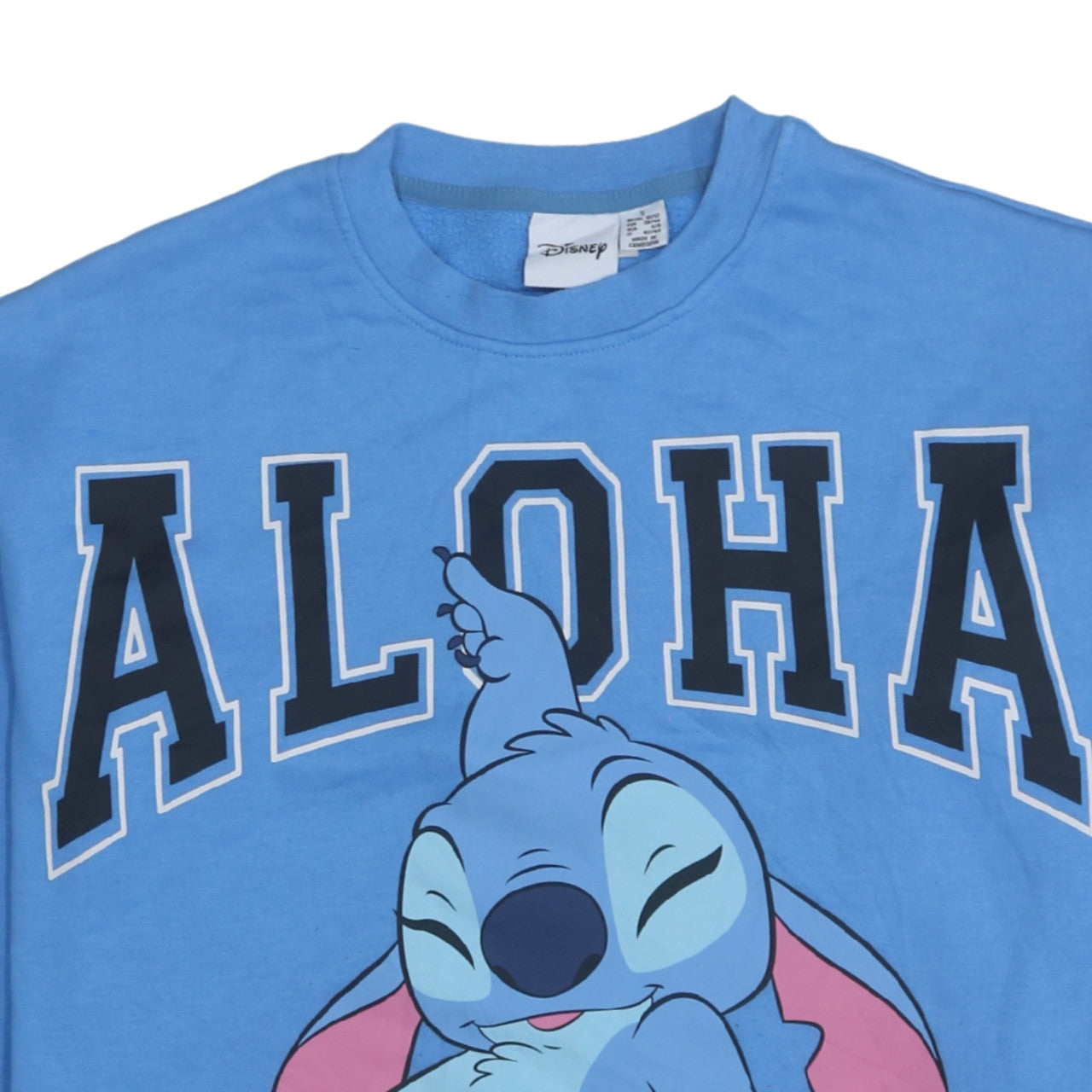 Disney Women Blue Stitch Aloha Pullover Sweatshirt Size S