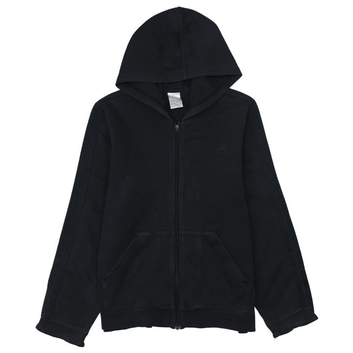 Adidas Women Black Full Zip Hoodie Cotton Blend Size M