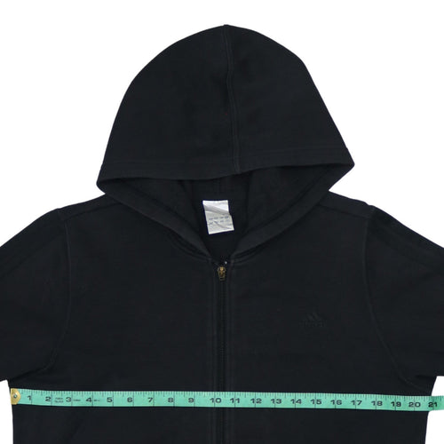Adidas Women Black Full Zip Hoodie Cotton Blend Size M