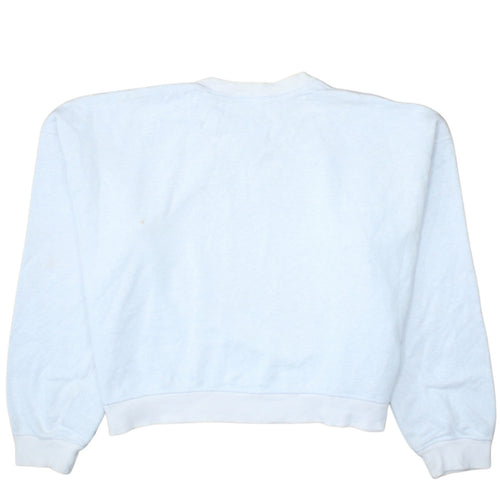 Nike Women's White Pullover Sweatshirt Medium Crew Neck Logo Cotton Blend