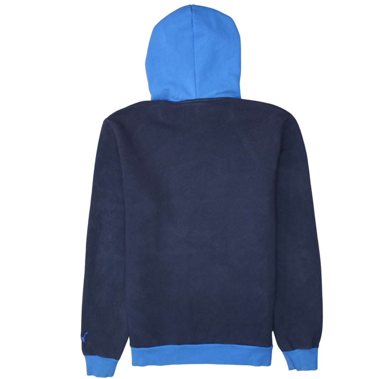 Puma Men Blue Pullover Hoodie Medium Logo Fleece Sweatshirt