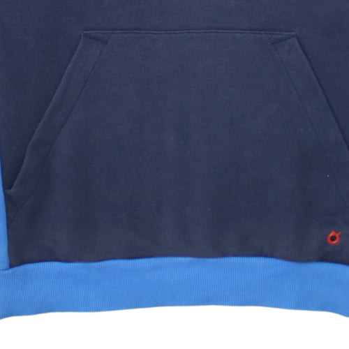 Puma Men Blue Pullover Hoodie Medium Logo Fleece Sweatshirt