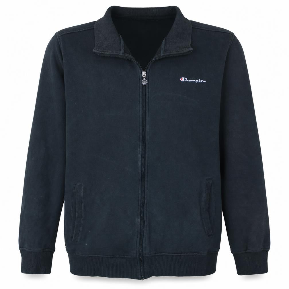 Champion Men's Black XL Track Jacket Full Zip Cotton Blend