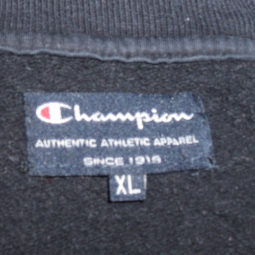 Champion Men's Black XL Track Jacket Full Zip Cotton Blend