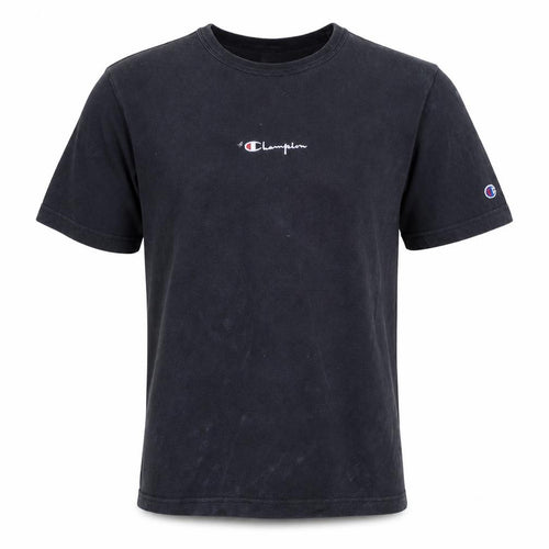 Champion Men's Black Small Cotton Crew Neck Logo T-Shirt