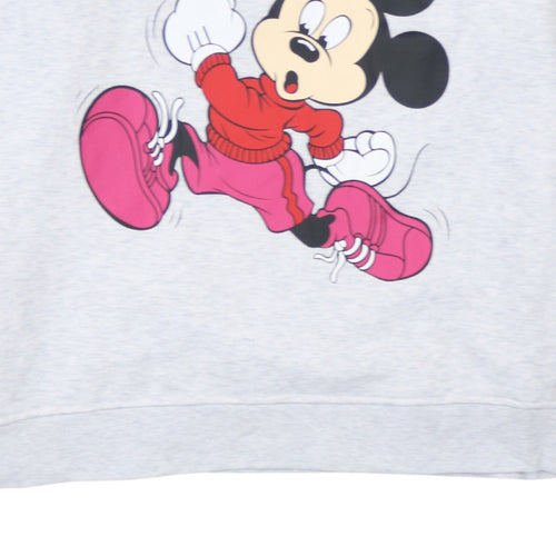 Disney Womens Grey Mickey Mouse Hoodie Size L 14/16 Primark Cares