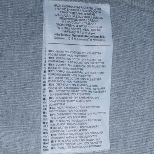 Nike Men's Grey Crew Neck Pullover Sweatshirt S Zip Pocket Logo