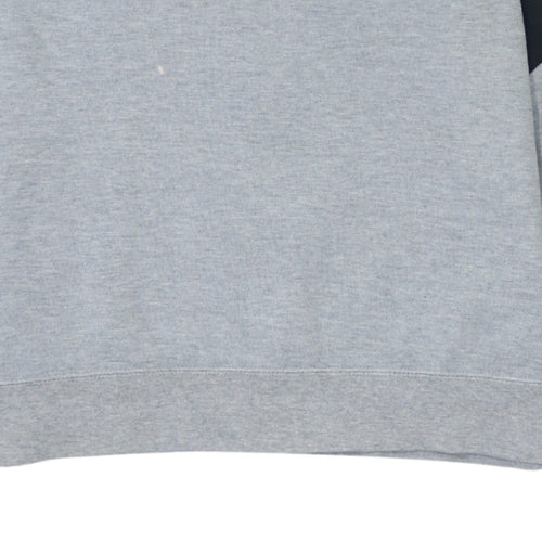 Nike Men's Grey Crew Neck Pullover Sweatshirt S Zip Pocket Logo